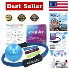 Home Workout Essential: Pilates Ring, 9-Inch Ball  3 Resistance Bands Bundle