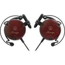 Audio-Technica ATH-EW9 Ear Fit Clip-On Headphones Wooden Wood From Japan NEW