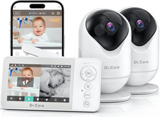 Dr.Care VistaView Lite RB Smart WiFi Baby Monitor with 2 Cameras - 4  720P...