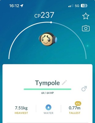 Tympole XXL SIZE Pokestop Showcase Pokemon Gen5 Go Same day Pokémon Palpitoad