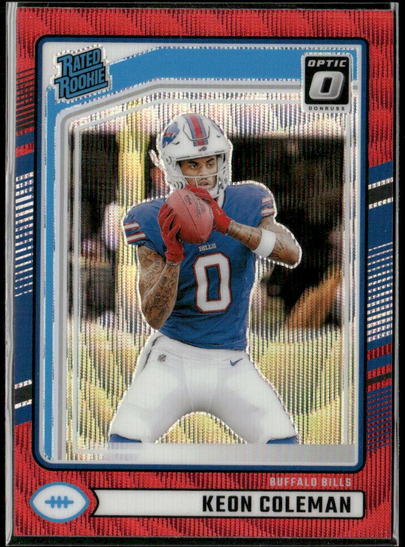 Keon Coleman Rated Rookie RC 2024 Donruss Optic Preview #358 Red Wave Bills