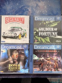 Sega Dreamcast Console With 4 Games One Controller And Vmu Cables Included