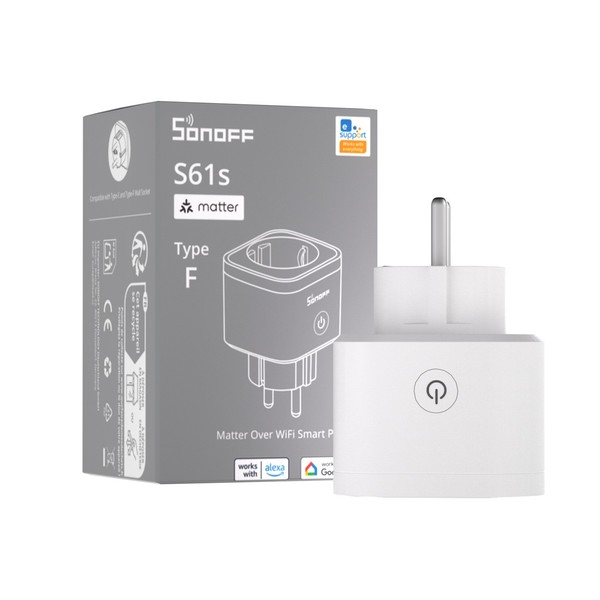 Sonoff Wifi Smart Plug 16A Matter Steckdose Energiemessung App Alex Google Apple-image