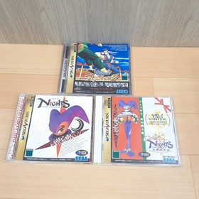 Sega Saturn Japanese White Console Bundle with 3 Games Christmas Nights VF2