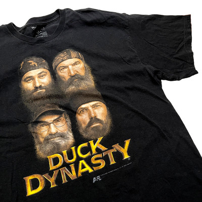 A&E 2013 Television Networks Duck Dynasty T-Shirt Men's 2X Black Faces Graphic