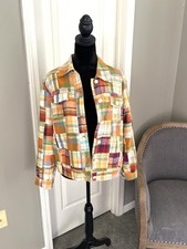Pendleton Women s Large Plaid Patchwork Button Jacket 100 Cotton