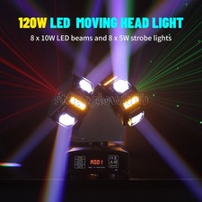 PAIDUN 120W RGBW Laser Moving Head Stage Light Rotation Beam Strobe DJ Disco Bar