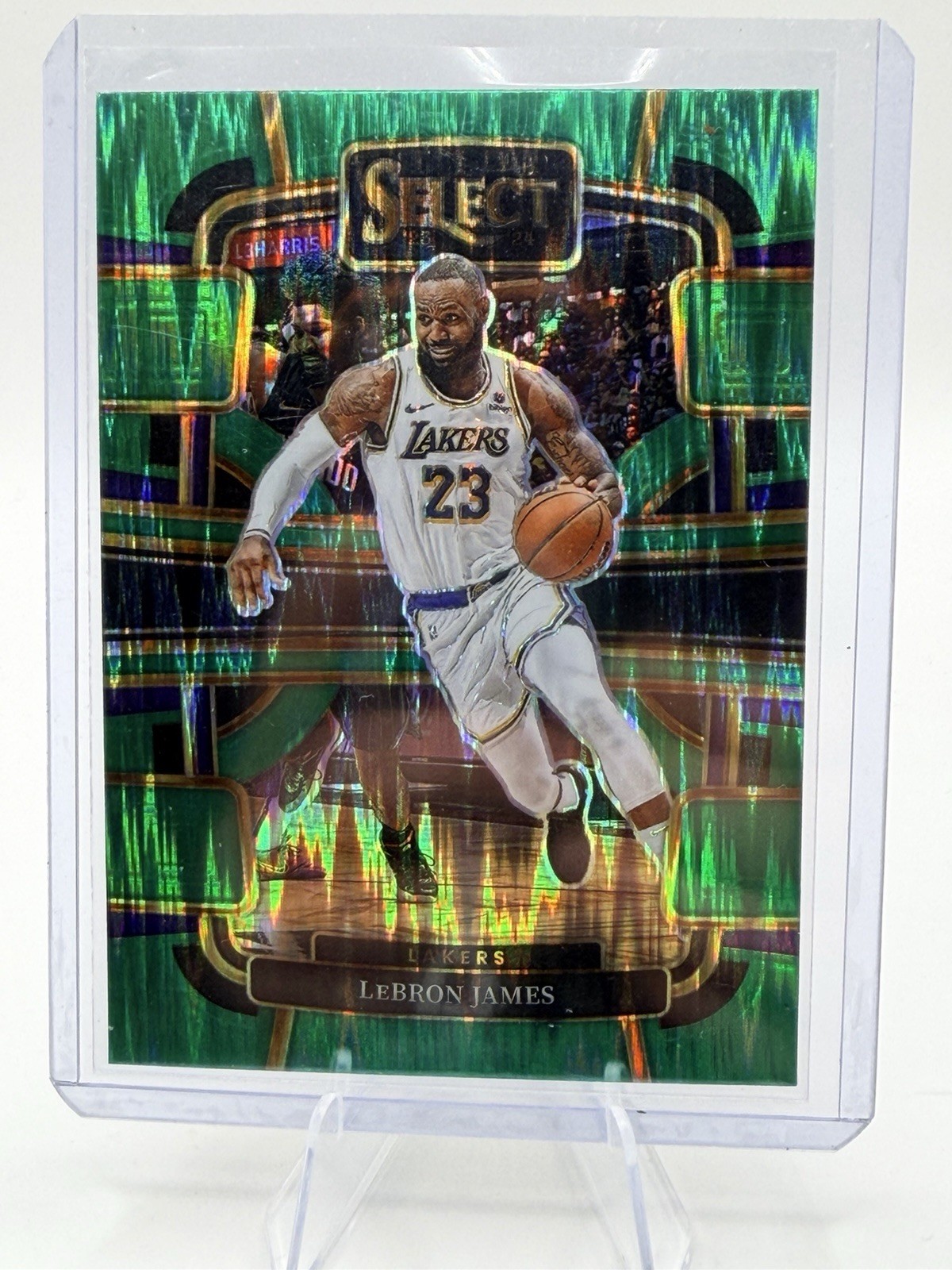 2023-24 Panini Select - Concourse LeBron James #66 Green Shock Prizm