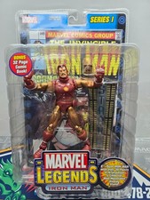 Marvel Legends Series 1 Iron Man Toy Biz 2002 MOC Comic Display Stand Figure