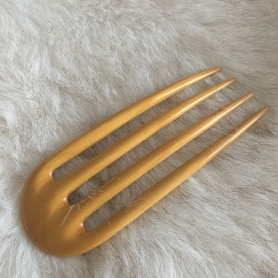 Canadian Inspriations wooden hair fork yellow heart