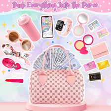 Play Purse for Little Girls, 32PCS Toddler Purse with Pretend Makeup for Kids...