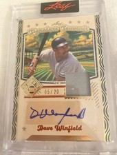 2025 LEAF SEASONS IN THE SUN DAVE WINFIELD AUTOGRAPH #05/20 JERSEY RELIC