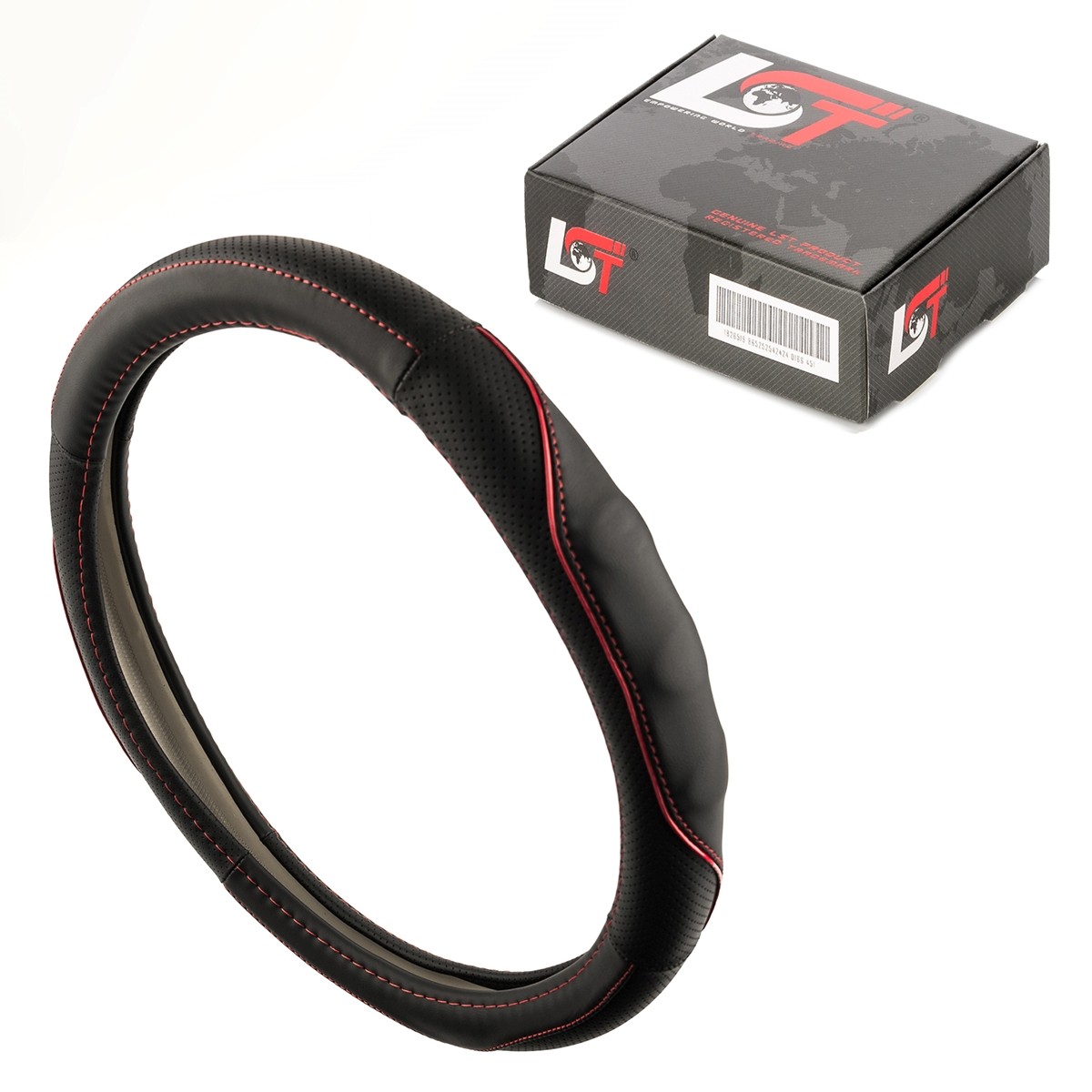 Steering Wheel Cover Ø 38x9cm Anthracite Red for MERCEDES