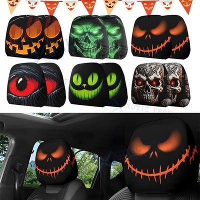 Funny Decoration Spoof Face Headrest Cover Halloween Personalized Mask Auto