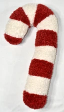 Kirklands Home Candy Cane Shape Pillow 20" Red White Christmas Holiday Decor