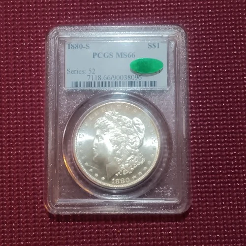 1880-S - MORGAN SILVER DOLLAR GRADED AN MS66 BY PCGS WITH CAC LABEL