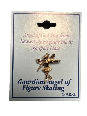 Guardian Angel Of Figure Ice Skating Gold Tone Lapel Tie Tac Pin New In Package