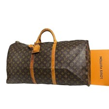 Authenticated Louis Vuitton Monogram Keepall 60 Boston Bag Brown