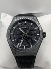 Invicta Speedway Rim Men's Watch - 46mm 70057 Black W/Black Silicone Band New