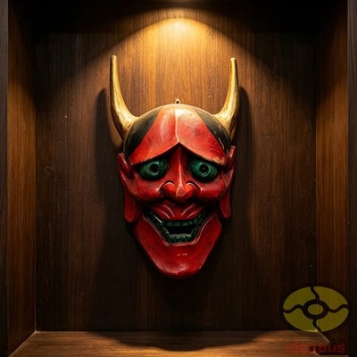 Chinese Folk Art Wood Carved Painted NUO MASK Walldecor Art - The Judge of Hell