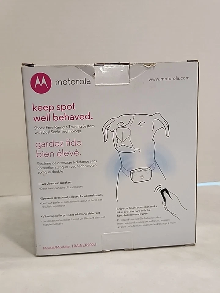 Motorola Entrenador de Perros Collar de Entrenamiento Sin Golpes con Control Remoto Duelo Tecnología Sónica Foto 2 de 4