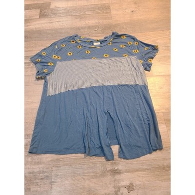 Belle du jour xl juniors striped and floral tee