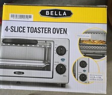 Bella, 4 Slice Toaster Oven, Stainless Steal,  BPA Free Toast Bake Broil