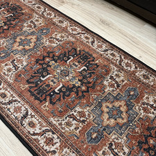 Custom Size Anti-Slip Mahal Red Runner Rugs b...