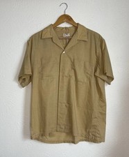 Vintage 50s 60s Penneys Towncraft Loop Collar Shirt Mens Large Brown