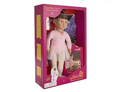 Our Generation Sydney Lee 18'' Ballerina Doll Ballet Dancer with Book & Outfit