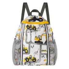 Gym Drawstring Backpack String Bag, Truck Sports Gym Bag for Boys Waterproof ...