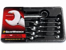 Gearwrench 81905 10 Pc Sae Stubby Fixed Combination Wrench Set Case New