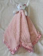 Everyday Kids Large Kitty Cat Pink Plush Security Blanket Lovey Satin 30" x 30"