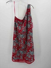 Pre-Owned Loft Red Size Medium One Shoulder Short Sleeveless Dress