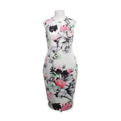 Coast, Kleid, Größe: 38, Weiß/Mehrfarbig, Elasthan/Polyester, Blumen, Damen #EKi