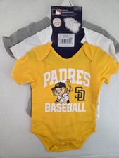 San Diego Padres MLB Infant Baby Boys 3-Pack Creeper Set 12M 12 Months  NWT