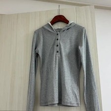 Women s Lace Long Sleeve T-Shirt in Gray, Elegant and Comfortable, New