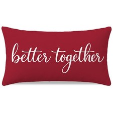 12x20 Lumbar Decorative Throw Pillow Cover, Better Together Quote, Valentine ...