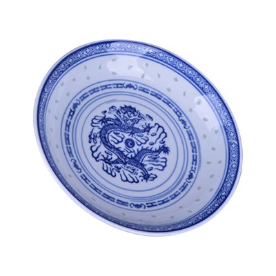 Blau -weiße Drachenmuster Porzellanplatte Retro - Speiseteller Aus