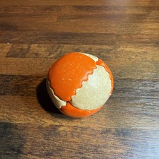 Vintage Hacky Sack Official Footbag 8-Panel  Jammer  Orange and White 1980s