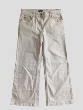 Cotton Traders Jeans Women's Size 14 Cream Wide 28"Leg Stretch High Rise