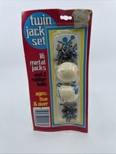 Vintage 1980s Wells Mfg Metal Jacks Game Set w/ Balls NEW USA