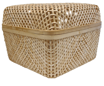 Ikea Smarra Korb Box mit Deckel rattan natur Aufbewahrung 30x30x23 Bambus |  eBay.de