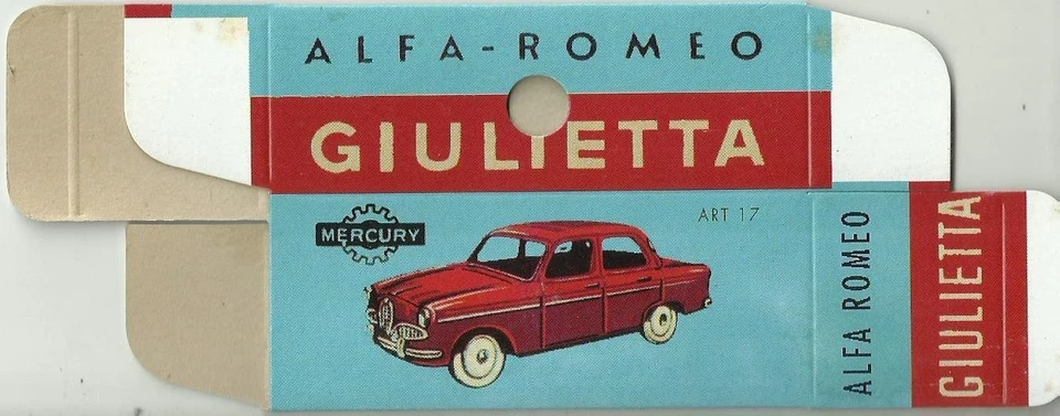 0042i. MERCURY 1/48 Scatola replica Mercury/ Replica box ALFA ROMEO GIULIETTA - Immagine 2 di 2
