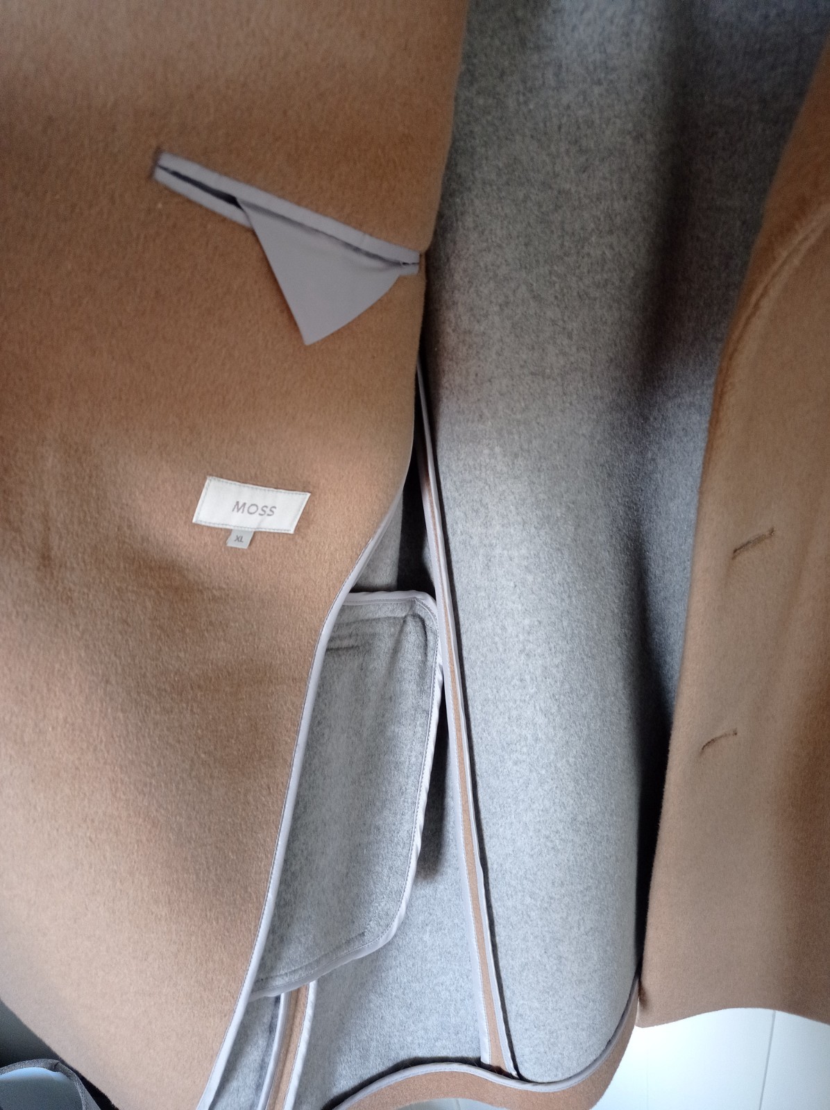 Brand New Moss Bros Camel Wool Cashmere Blend Overcoat XL RRP £249 NEW image 5
