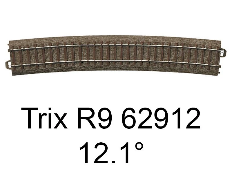 TRIX Rail courbe voie C rayon R9 12,1 degrés HO - Trix 62912 - Photo 1/1