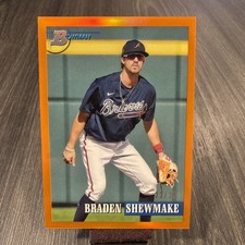 2021 Bowman Heritage Chrome Prospect Orange Refractor Braden Shewmake /25 Braves