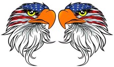 Eagle Head American Flag V4 Decal Pairs