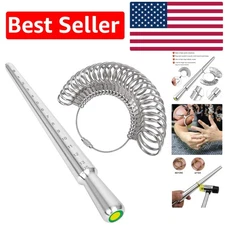 Lightweight Aluminum Ring Sizer Kit with Hammerable Mandrel for Perfect Sizing