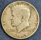 1964 Kennedy Half Dollar, 90% Silver, Circulated